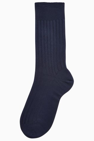 Signature Navy Rib Socks